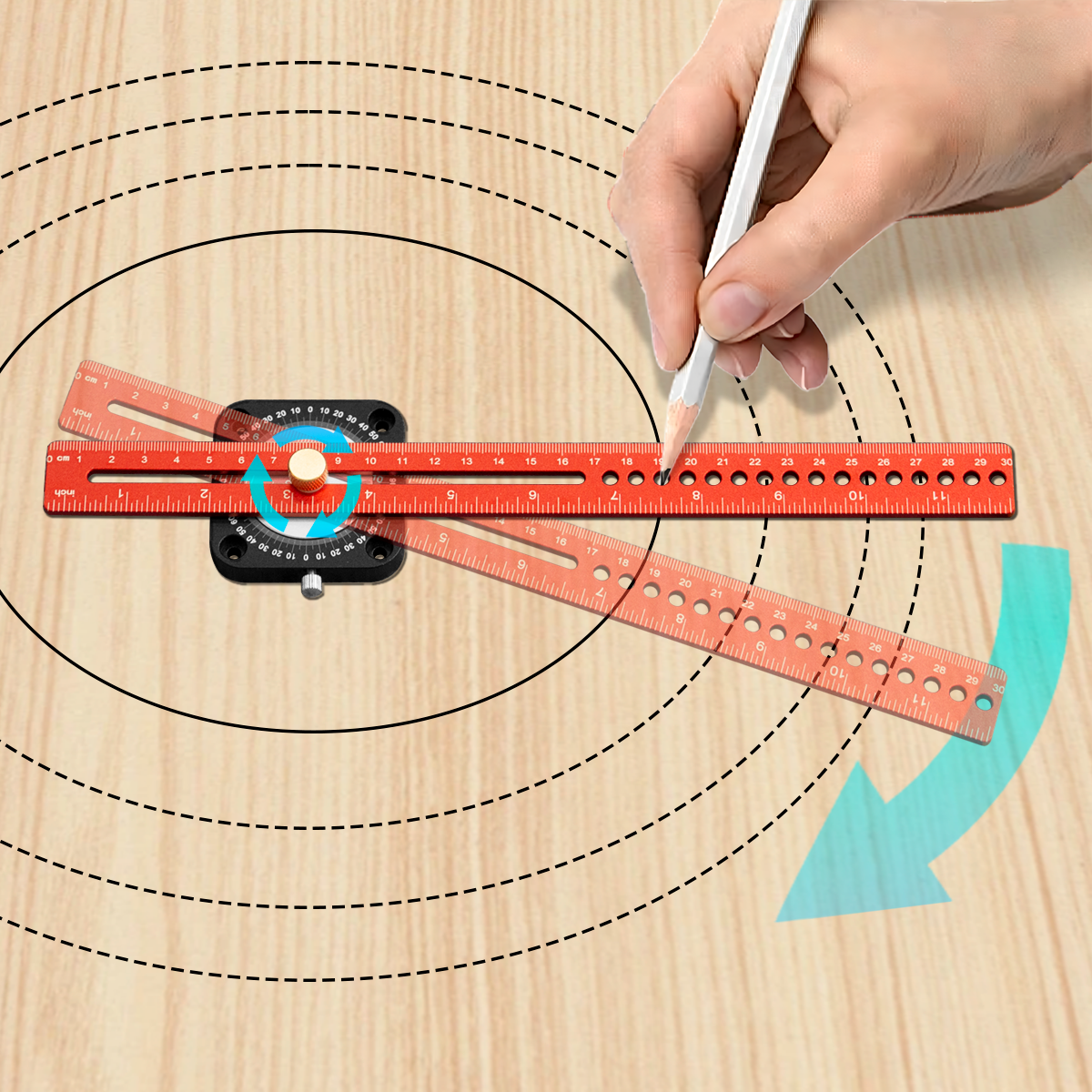 Power Tools Aldi - 新型木工用スクライバー360 ° 精密 T 型角度定規アルミ合金マーキングゲージ線画コンパス DIY