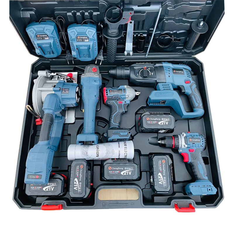 Power Tools Combo Kits - 21Vリチウム電池式電動工具コンボキット（レンチ、ドリル、ハンマーセット）、GS認証ツール付き、収納ボックス入り