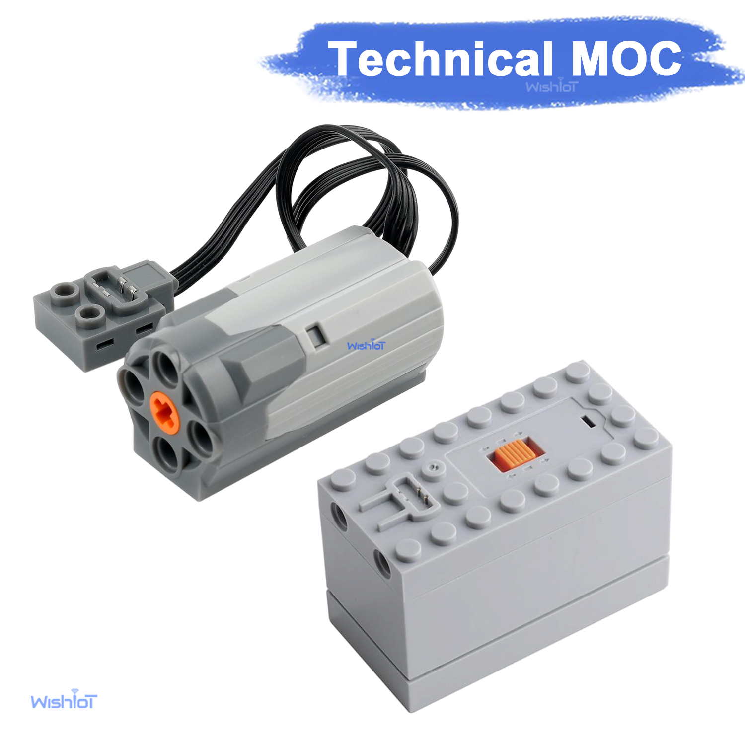 Power Tools Lego - MOC パワーファンクションズ トレインカーキット、単三電池ボックスと M モーター付き、技術互換性のあるビルディングブロック DIY
