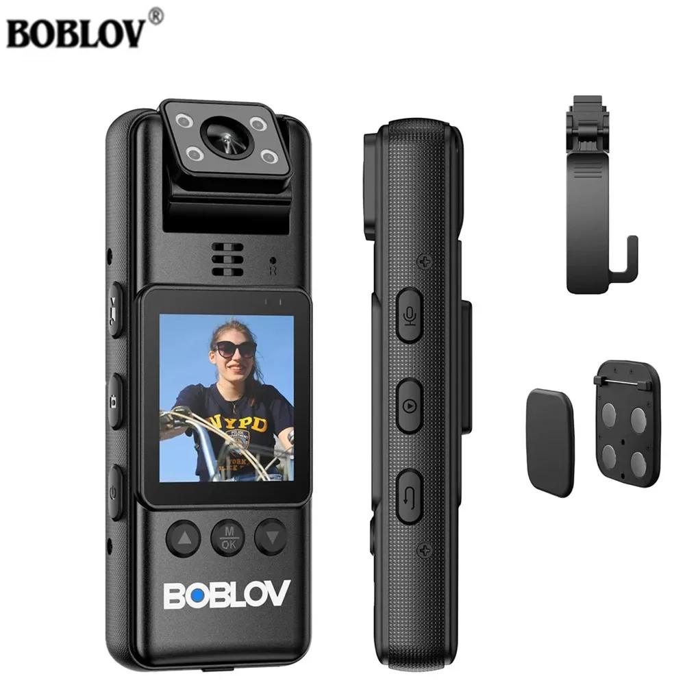 Power Tools Video - BOBLOV-A23赤外線暗視ミニカメラ、1080p、回転レンズ、ビデオレコーダー、小型カムコーダー、警察のボディカム、磁気クリップ、1080p