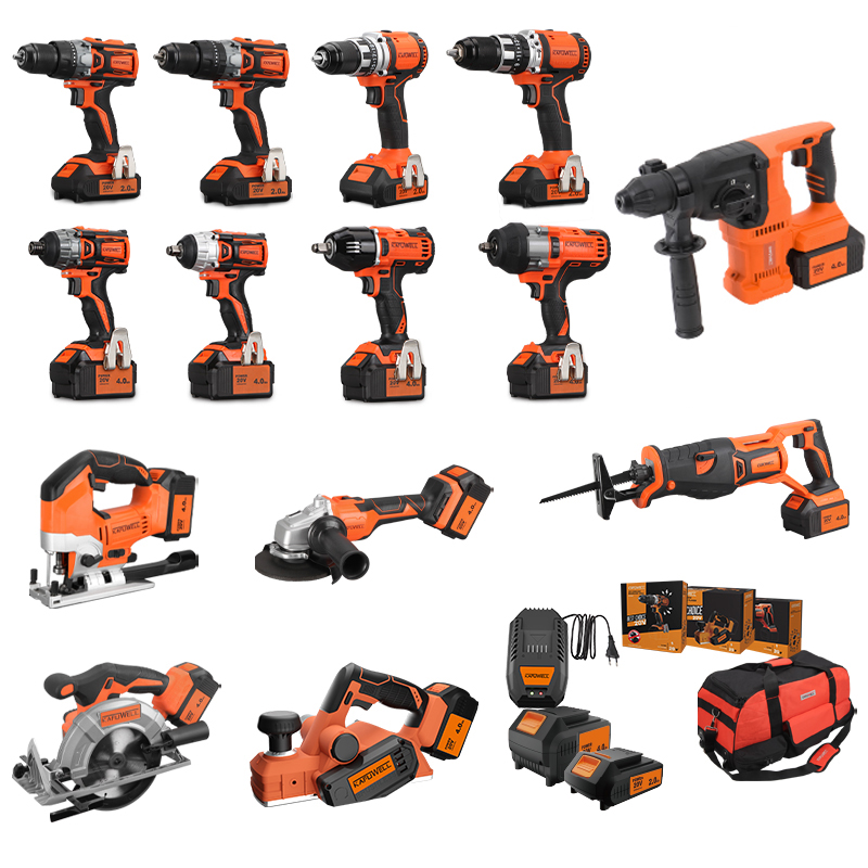 Power Tools Combo Kits - KAFUWELL PA4500-72H コードレスツールコンボキット 20v インパクトハンマードリル コードレス電動工具セット