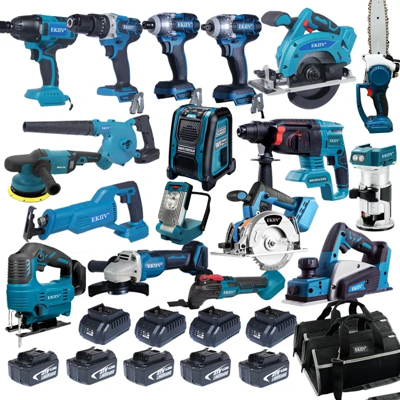 Power Tools Combo Kits - 21V電動工具セット,インパクトレンチ,ドリルマシン,完全オリジナル,リチウムイオン,コードレスコンボキット