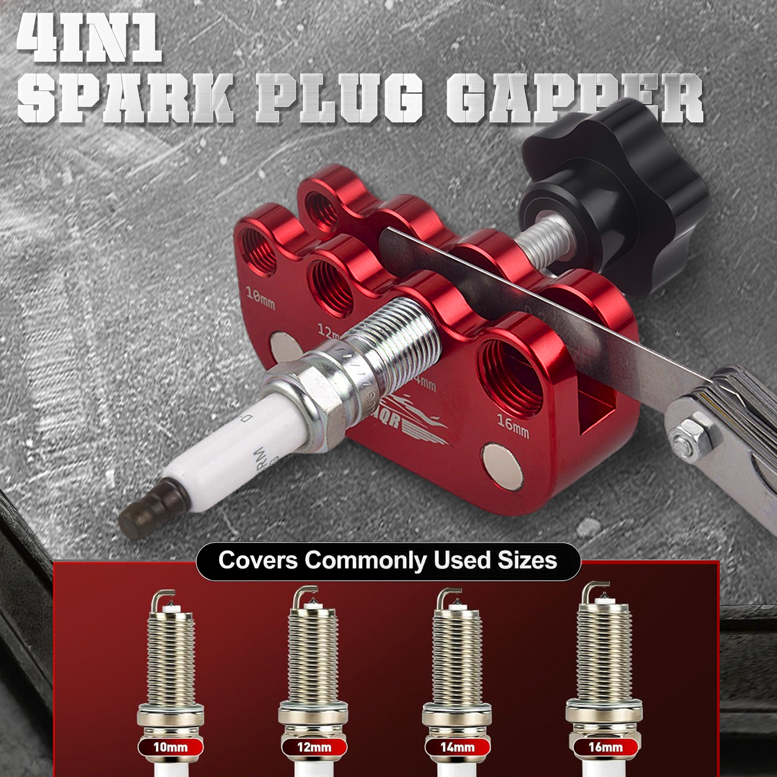 Power Tools Aldi - 人間工学スパークプラグギャップツール鋼触角ゲージ付き M10 M12 M14 M16 スパークプラグアルミニウムマグネット付き