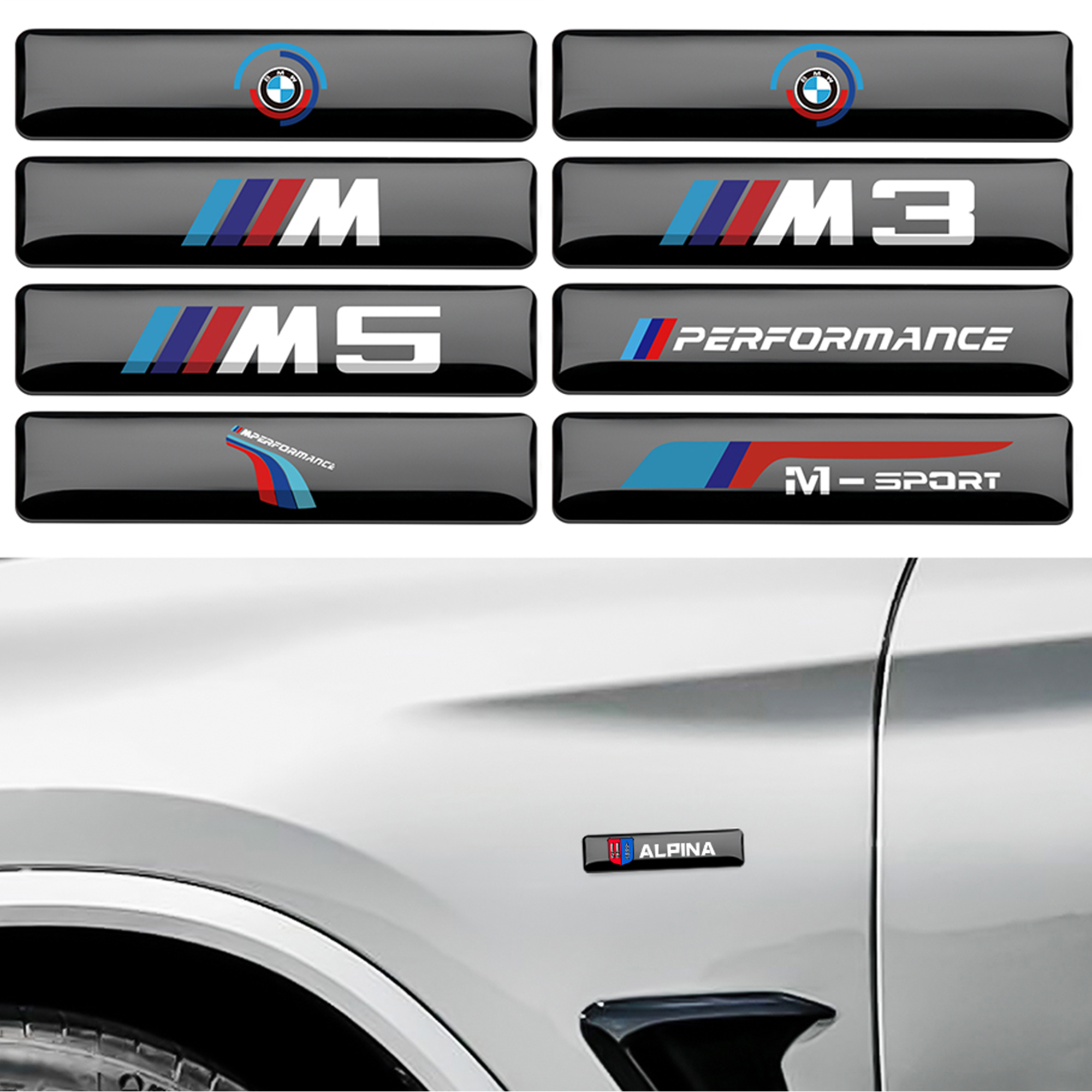 Power Tools Logo - 10 個 3D エポキシ車内装外装装飾ステッカー BMW 50th