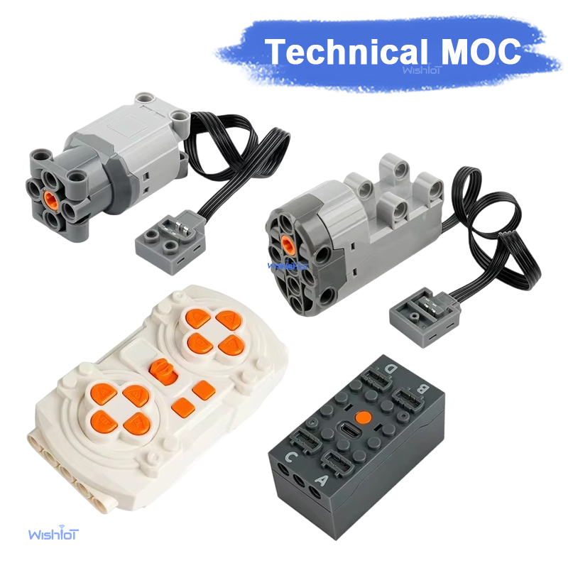 Power Tools Lego - M/L/サーボモーターキット、8チャンネルリモコンとAPPプログラミング付き、技術互換性のあるビルディングブロックDIYプロジェクト用