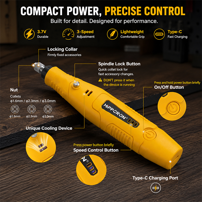 HIPPCRON 18000RPM ミニコードレスロータリー - Impact Driver Cordless のレビューと価格