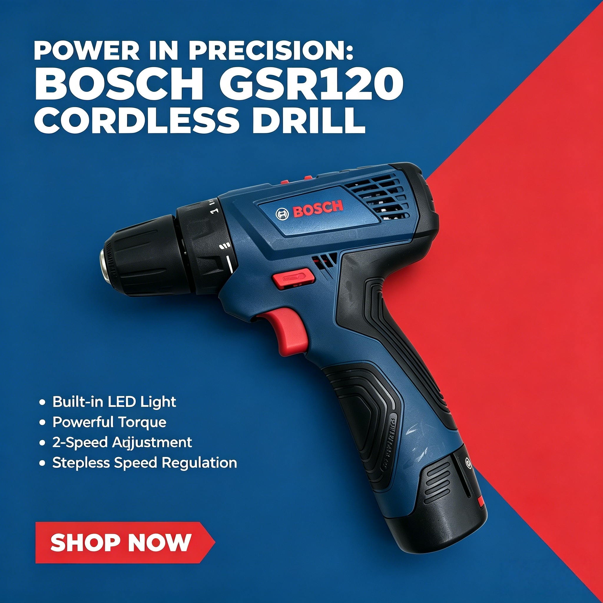 ボッシュプロフェッショナル電動ドリル GSR120 12V  - Impact Driver Cordless のレビューと価格