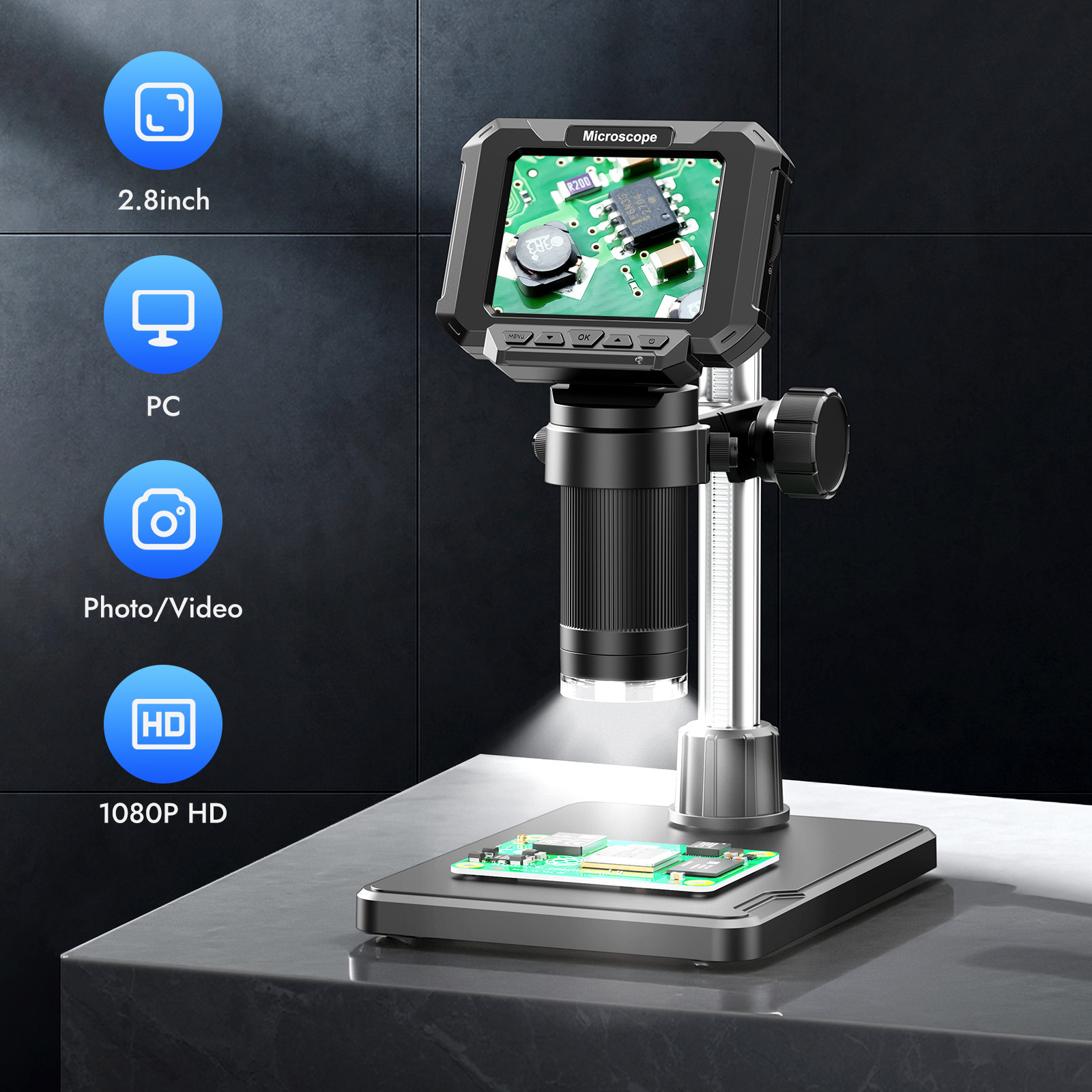 2.8インチデジタルコイン顕微鏡 1000倍コイン拡大鏡 エ - Power Tools Video のレビューと価格
