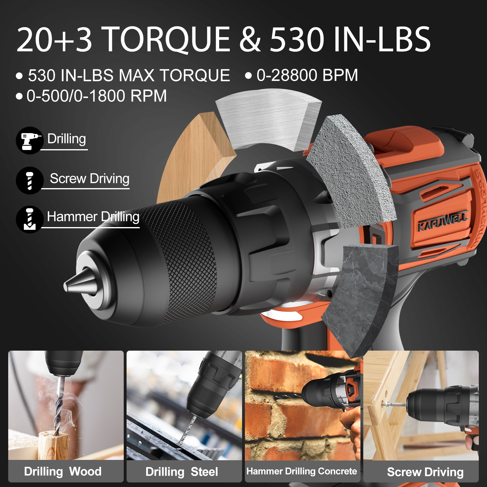 KAFUWELL PA4500-72H コードレスツールコン - Power Tools Combo Kits のレビューと価格