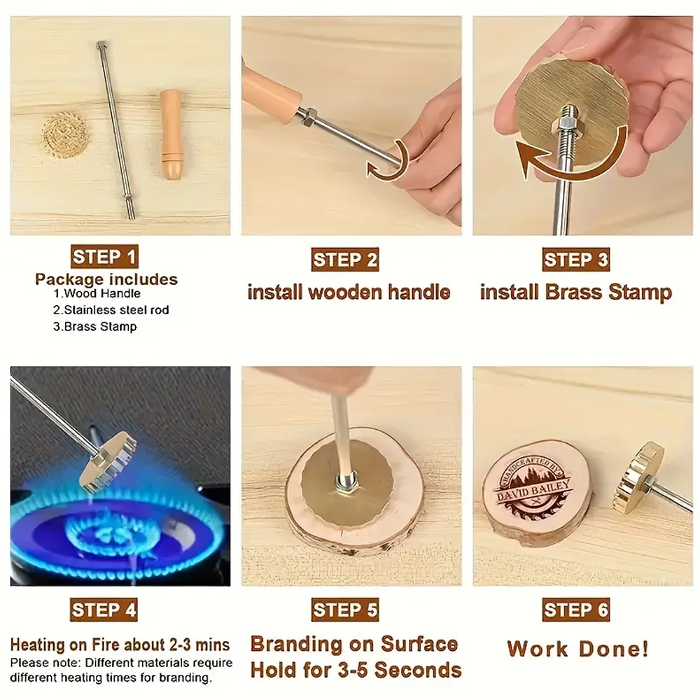 M8カスタムロゴ刻印鉄製プライベートスタンプ、結婚式、パーテ - Power Tools Logo のレビューと価格