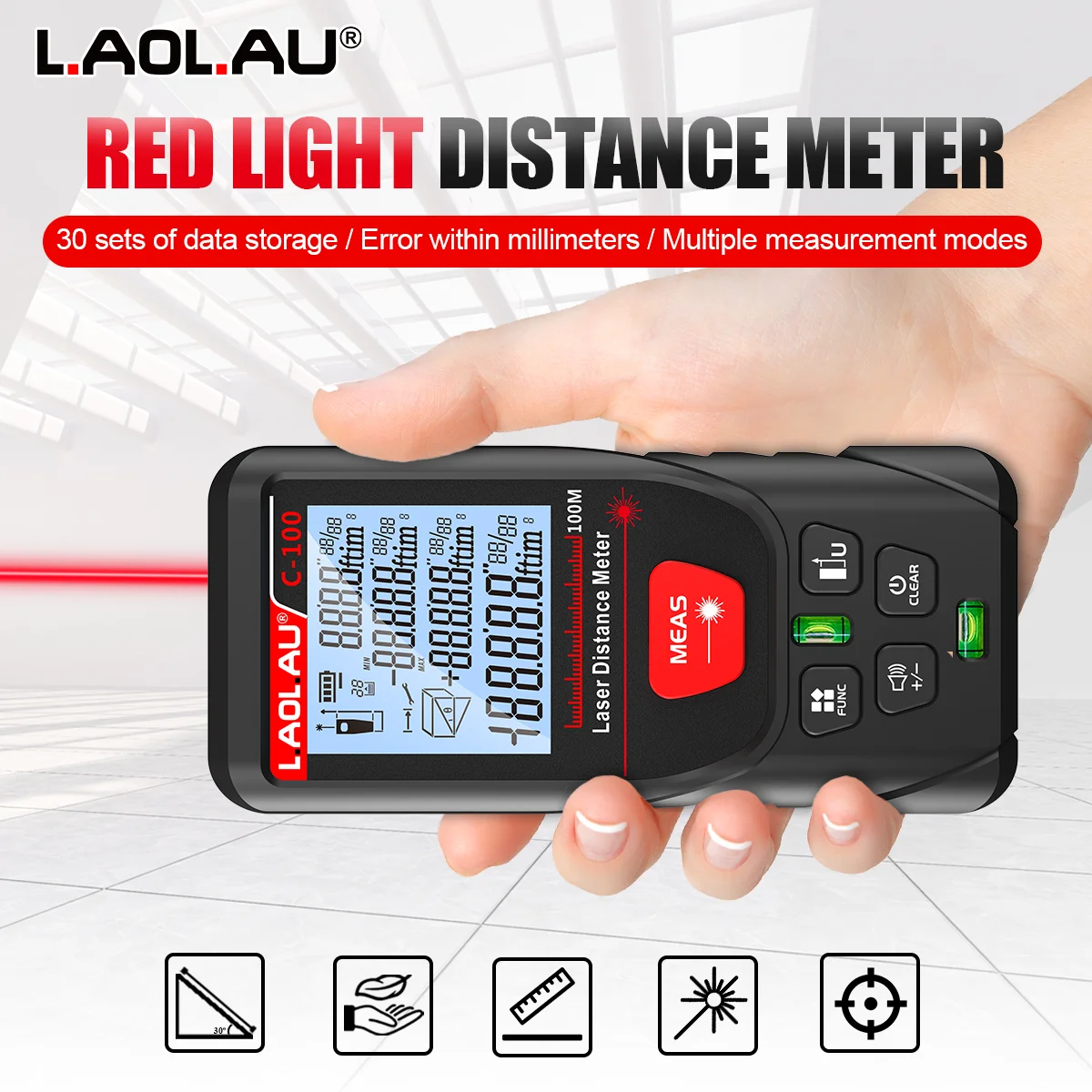 LAOLAU デジタルレーザー距離計赤/緑レーザービームメー - Power Tools That Are Green のレビューと価格