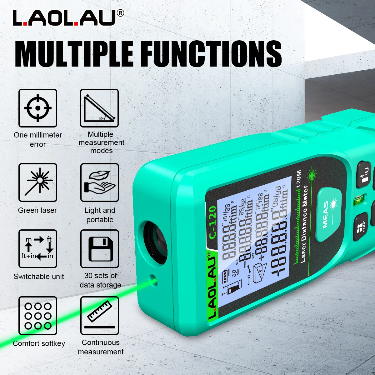 LAOLAU デジタルレーザー距離計赤/緑レーザービームメー - Power Tools That Are Green のレビューと価格