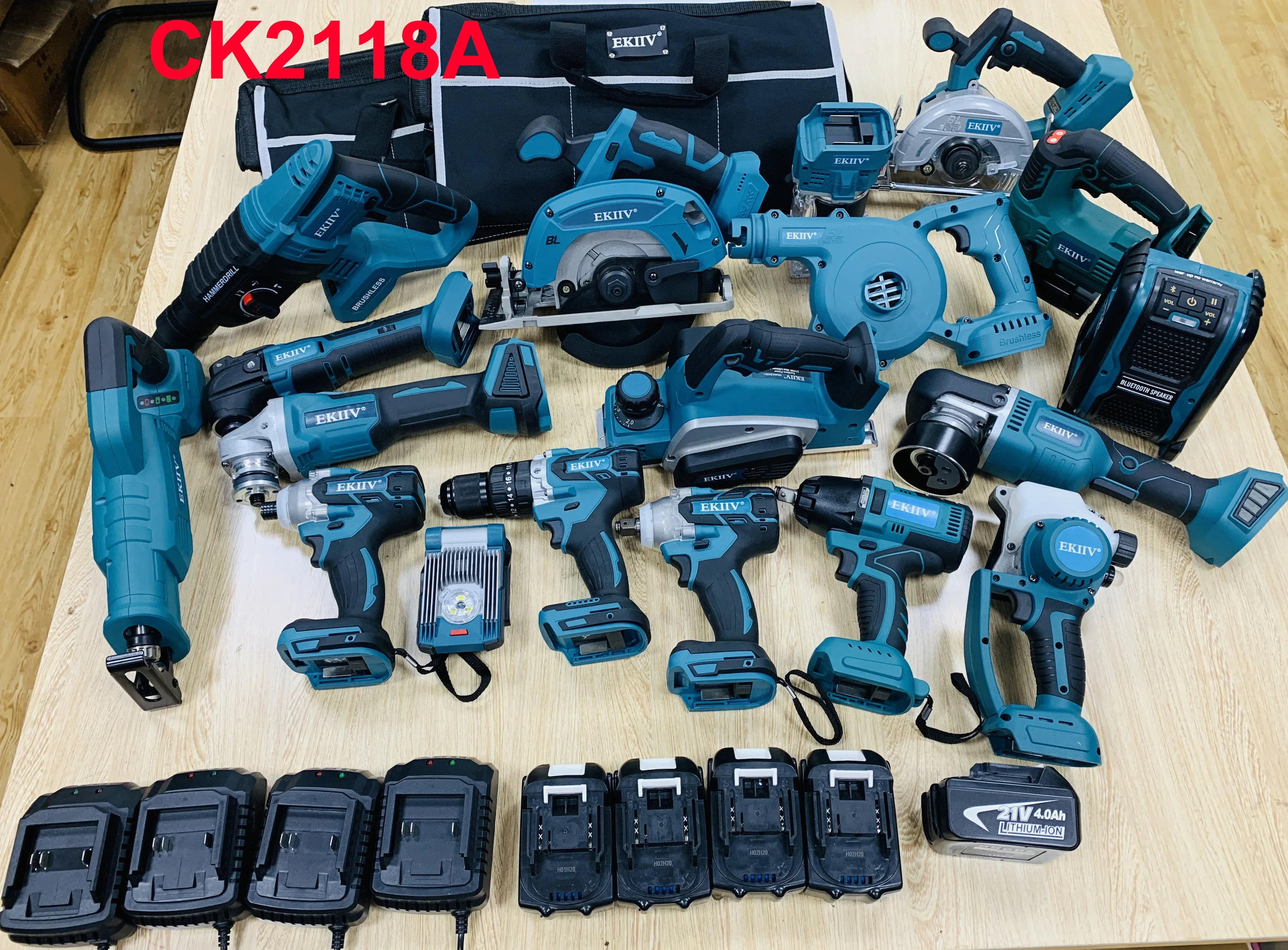 21V電動工具セット,インパクトレンチ,ドリルマシン,完全オ - Power Tools Combo Kits のレビューと価格