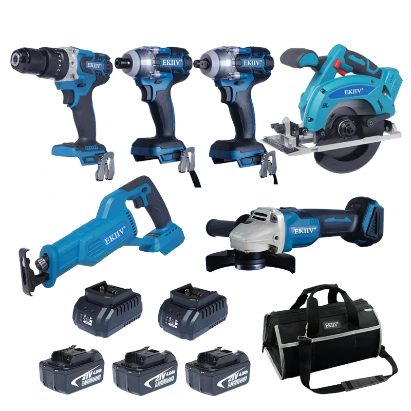 21V電動工具セット,インパクトレンチ,ドリルマシン,完全オ - Power Tools Combo Kits のレビューと価格