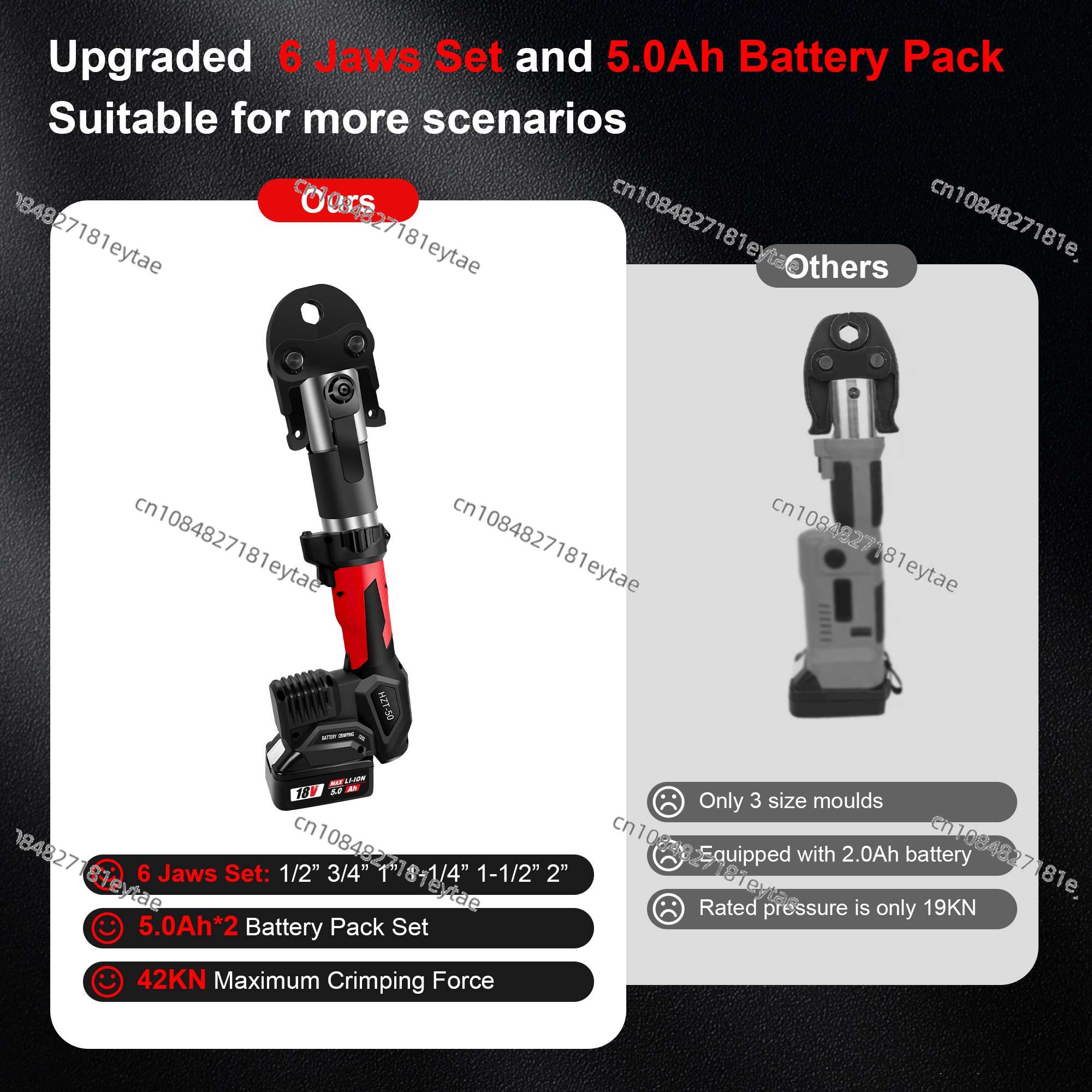 HZT-50充電式バッテリー駆動油圧パイプ圧着工具、銅管・P - Power Tools Hydraulic のレビューと価格
