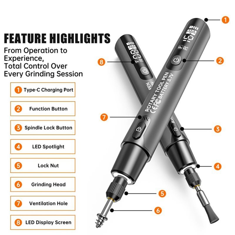 FYBL-ワイヤレス電動ミニグラインダー 3.7V 1000 - Impact Driver Cordless のレビューと価格