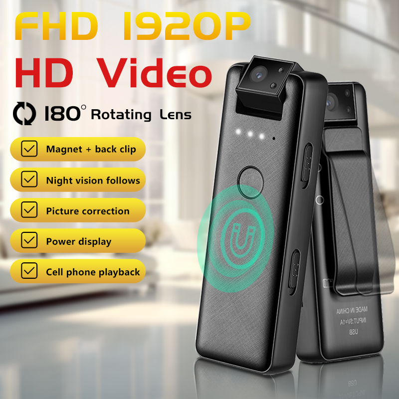 磁気バッククリップ付きミニカメラK70,1080p HD,暗 - Power Tools Video のレビューと価格